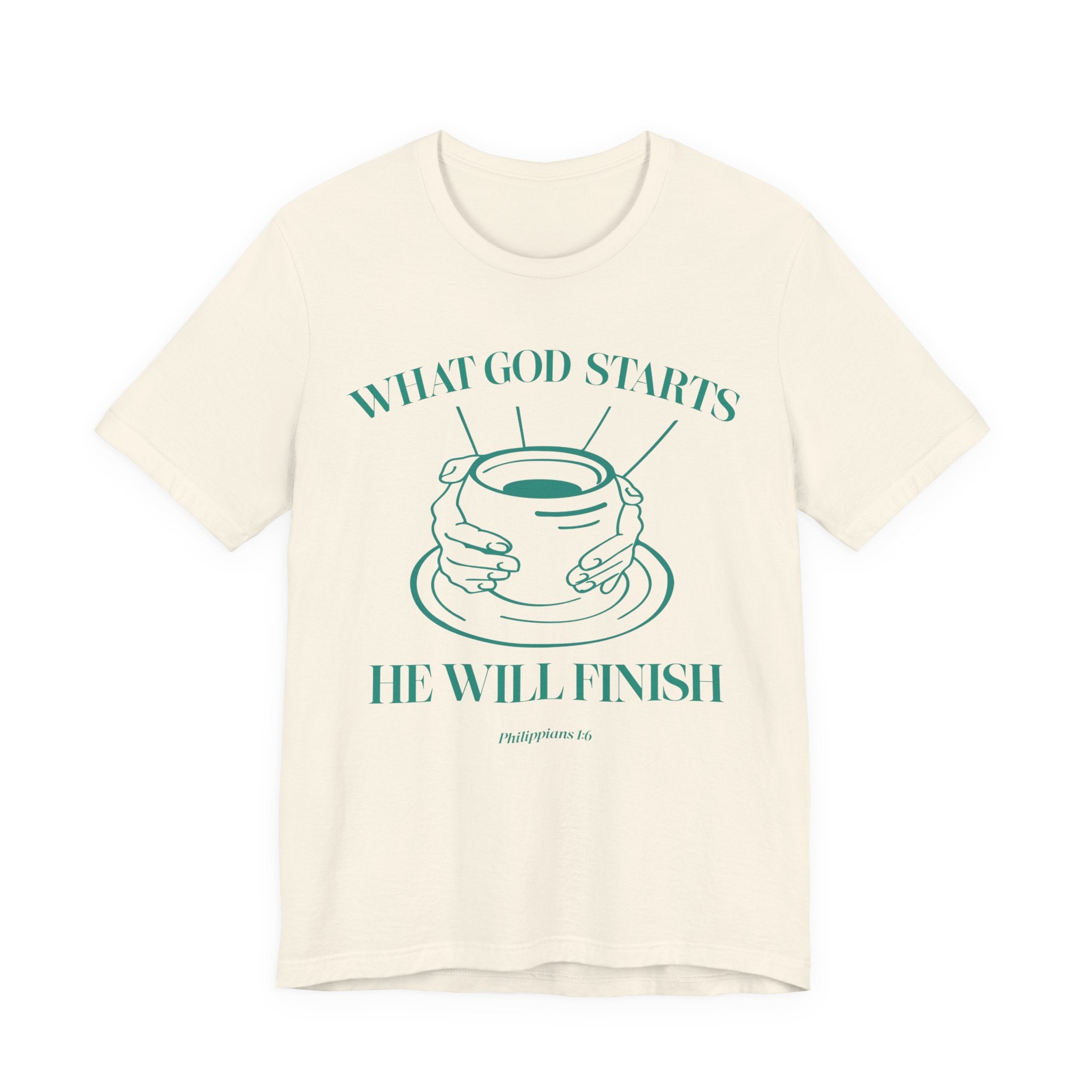 What God Starts He Will Finish T-Shirt